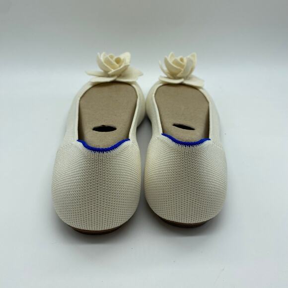 NIB Rothy's The Pedal Square Ballet Flats Cream Love Bird Slides Women size 8.5 - Picture 5 of 10